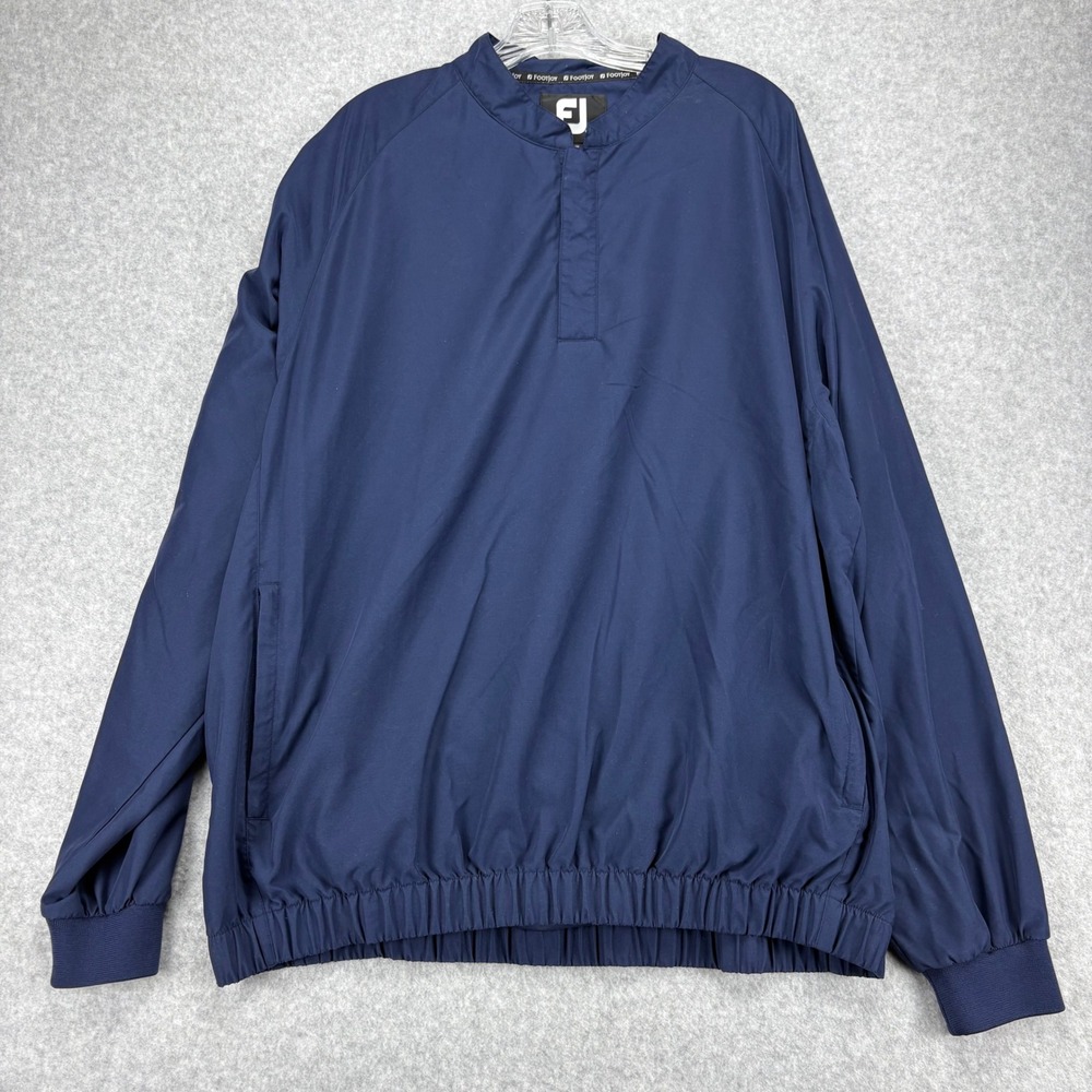 FootJoy Windbreaker Mens XL Navy Blue Pullover Performance Activewear Breathable